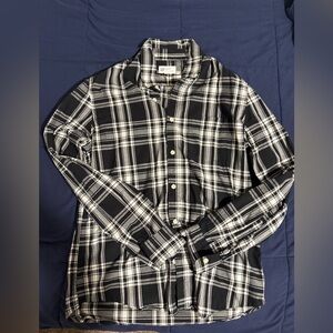 GAP Men's Black and White Checkered Shirt